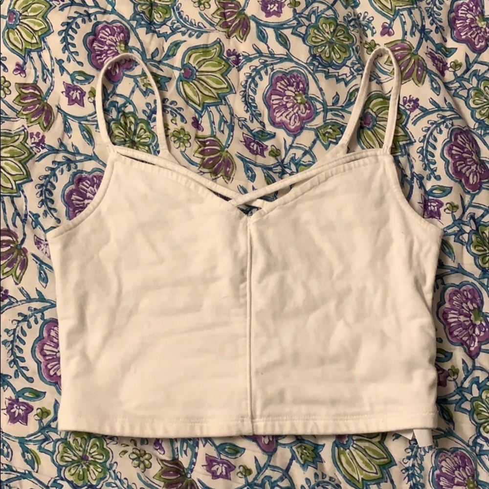 White strappy crop top